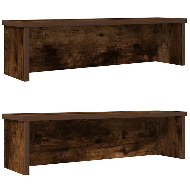Étagères de cuisine empilables 2 pcs chêne fumé 60x15x16 cm