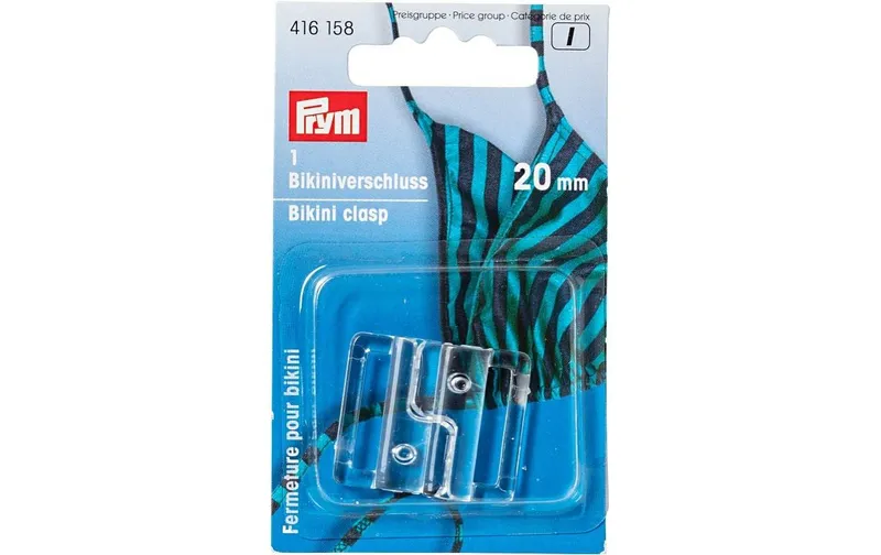 Prym Bikini/Gürtelverschluss transparent, 20 mm