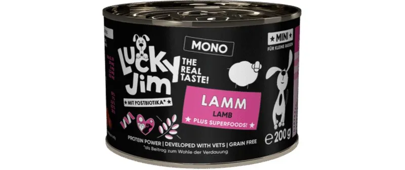 Lucky Jim Nassfutter Mini Mono Lamm 200 g