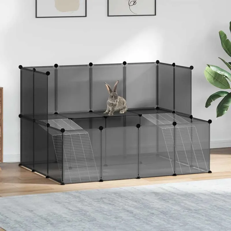 Kleintierkäfig nero 143x107x93 cm PP e acciaio