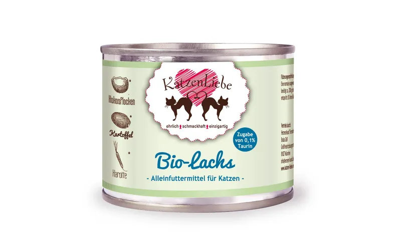 KatzenLiebe Nassfutter Bio-Lachs mit Bio-Kartoffel, 200 g