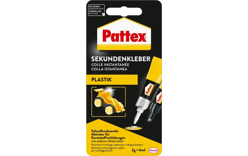 Pattex Sekundenkleber Plastik 2 g + 4 ml 1 pieces, transparent