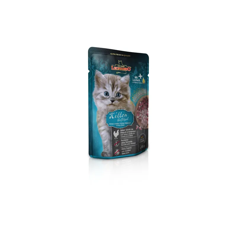 Leonardo Cat Food Nassfutter Kitten Geflügel, 85 g