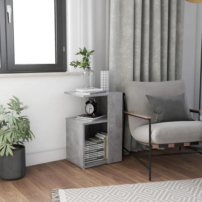Beistelltisch Betongrau 36x30x56 cm engineered wood