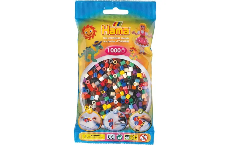 Hama Bügelperlen midi mix, 1000 Stk. Mehrfarbig