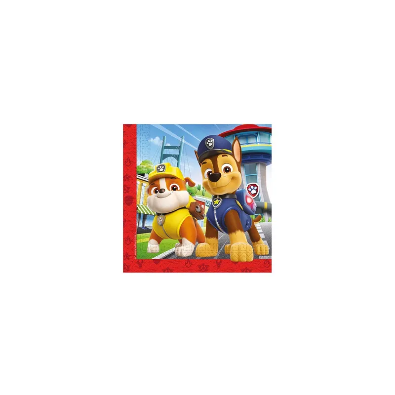 We fiesta Party Servietten Paw Patrol 33 x 33 cm, 20 pièces, bleu/rouge
