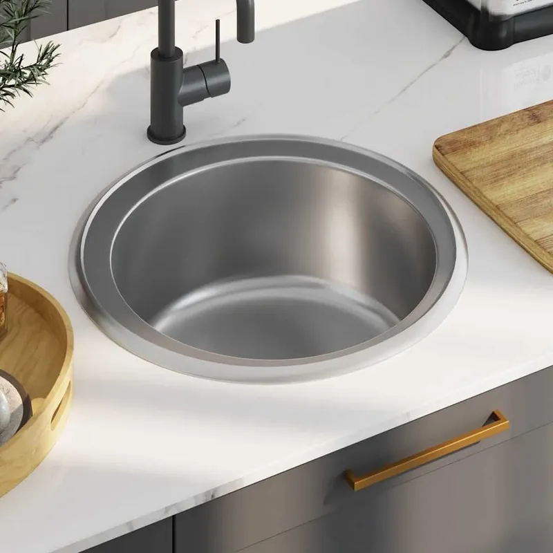 Einbauspüle con Sieb e Siphon acciaio inox