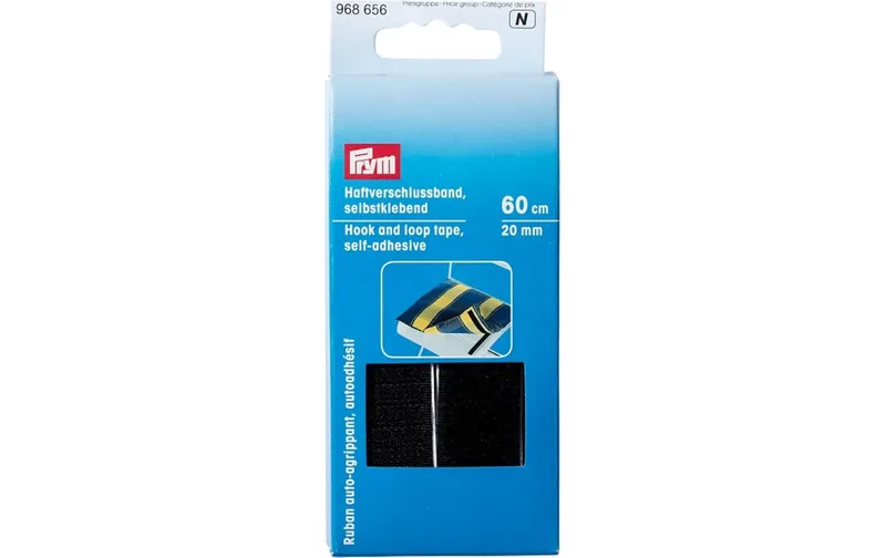 Prym Klettbandverschluss 60 cm, selbstklebend, nero