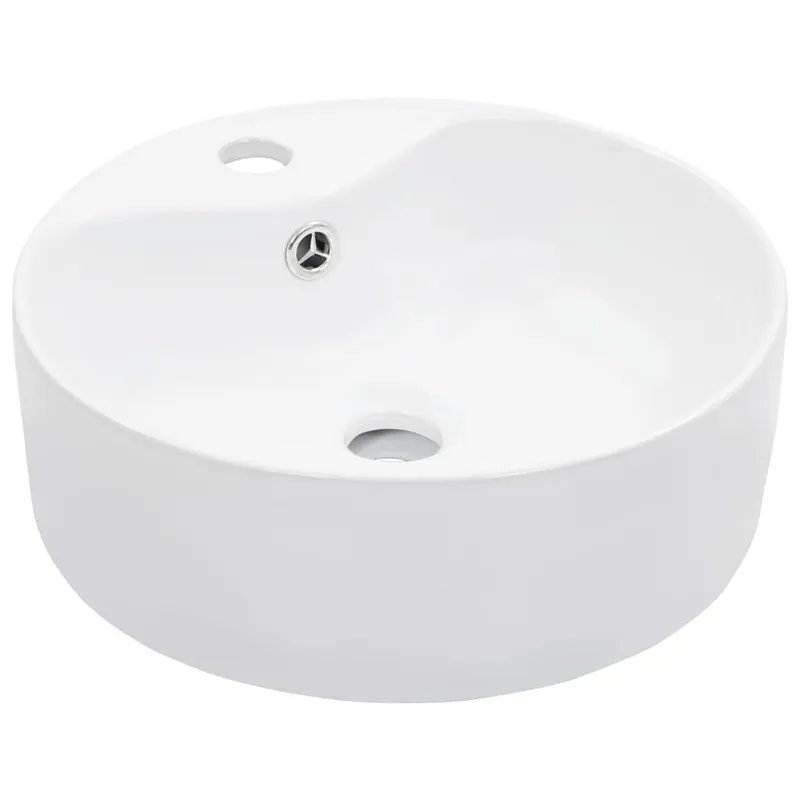 Waschbecken mit Überlauf 36 x 13 cm Keramik white
