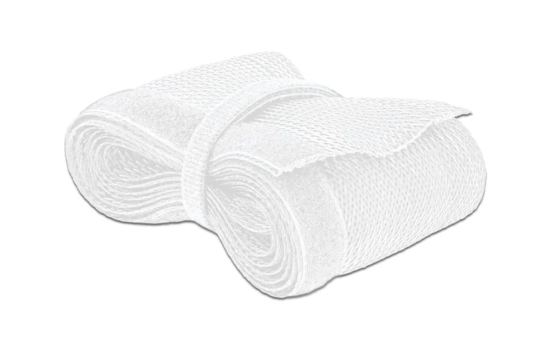 Delock Kabelschlauch Klettverschluss, 2m x 32 mm Weiss