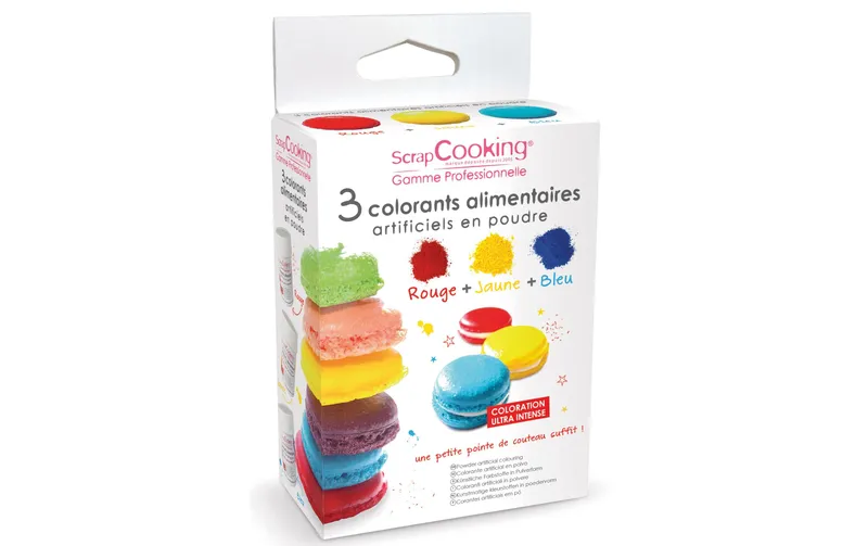 ScrapCooking Lebensmittelfarbenpulver Set Blau/Rot/Gelb