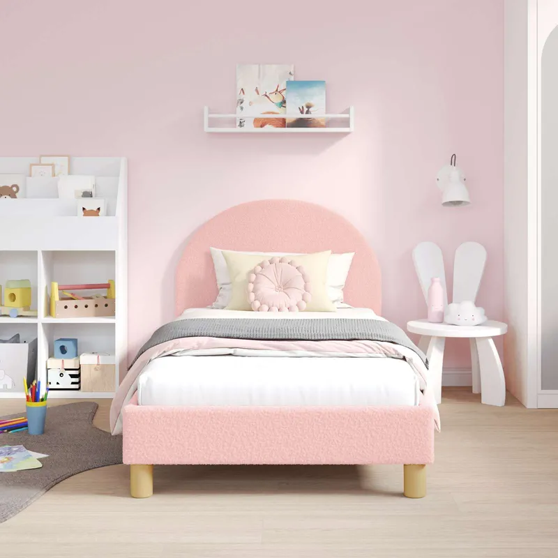 Cadre de lit pour enfants avec tête de lit Rose 80 x 160 cm