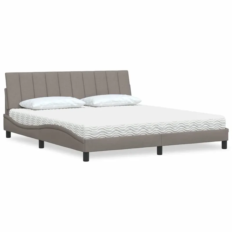 Letto con materasso «Hanko» marrone scuro 180x200 cm stoffa