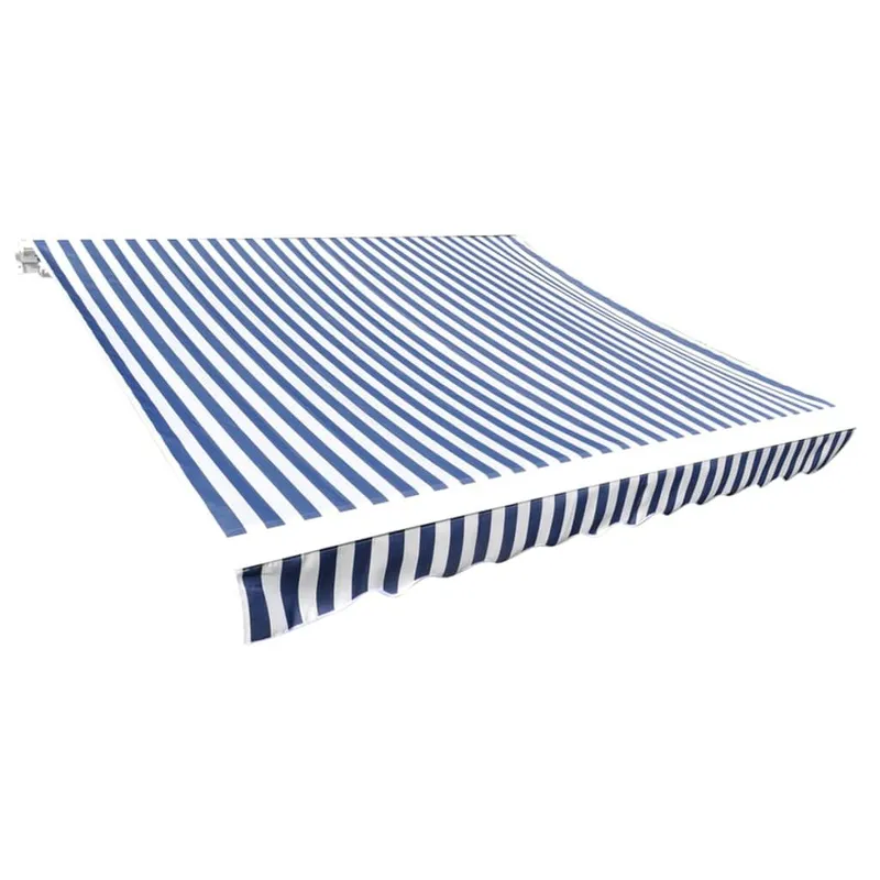 Ersatzstoff für Markise Blau und Weiß 380x295 cm Polyester