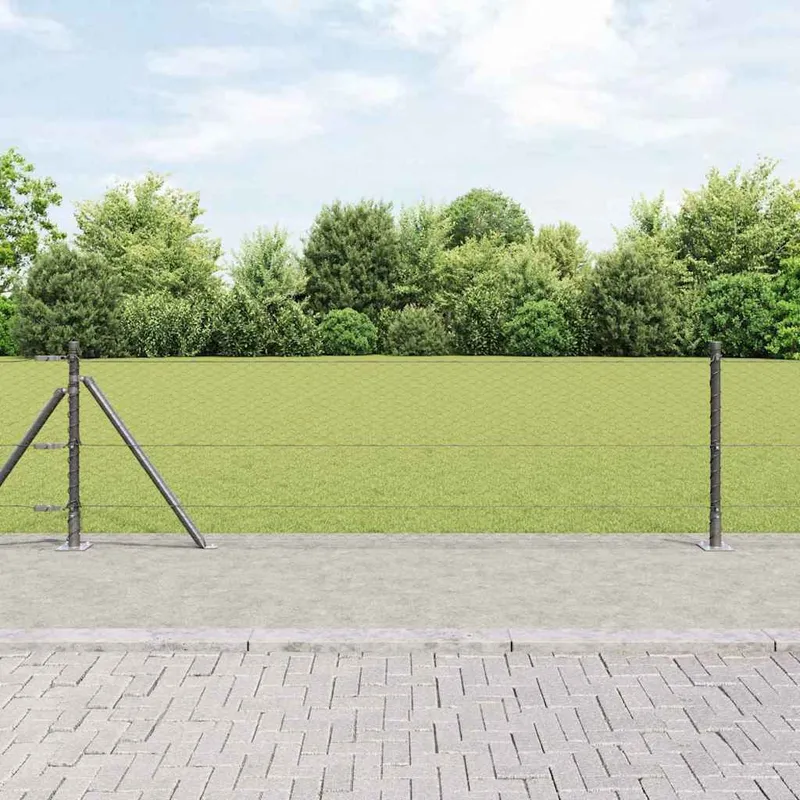 Sechseckzaun mit Betonsockel 10 x 0,6 m PVC-beschichteter Stahl