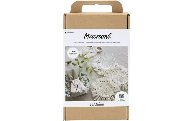 Creativ Company Bastelset Macramé Tischdeko Creme