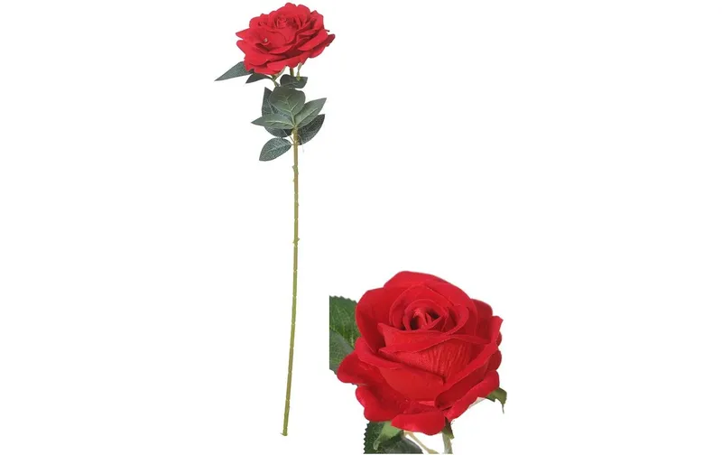 CHALET Kunstblume Rose rosso, 74 cm
