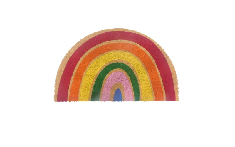 relaxdays Fussmatte Regenbogen 80 x 50 cm Mehrfrabig
