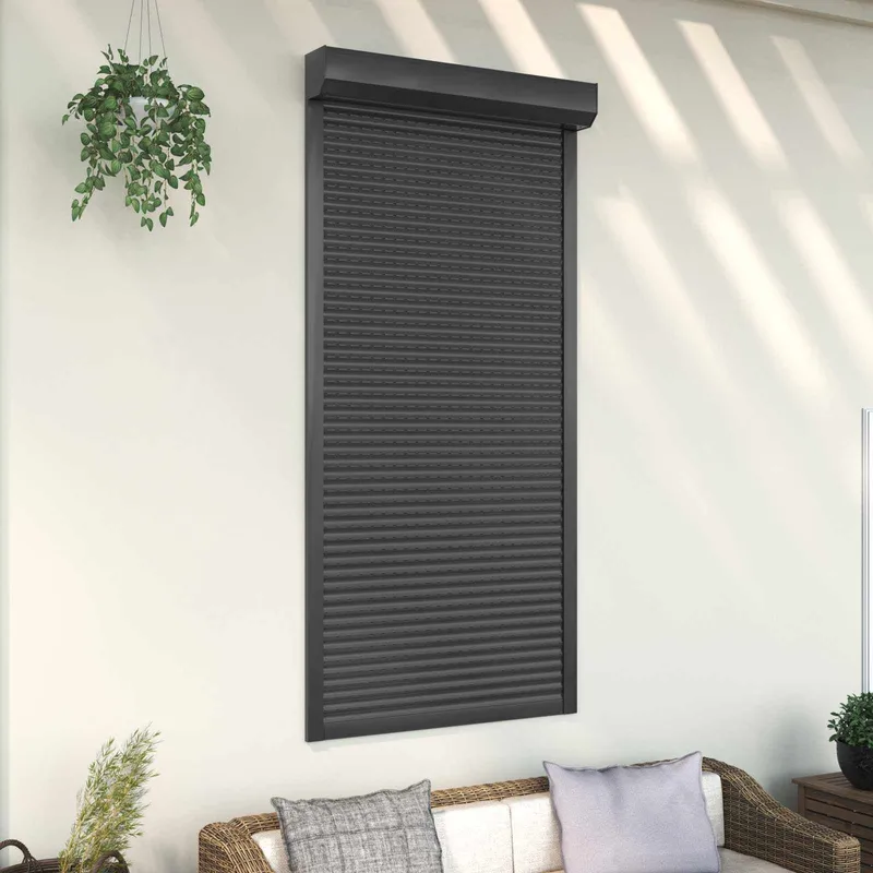 Rollladen Anthrazit 100 x 210 cm Aluminium und Polyurethan