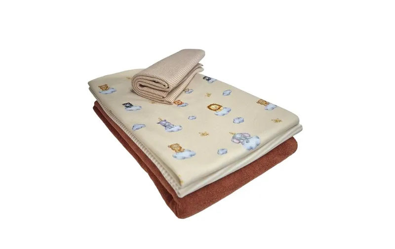 fabrice fabric Jersey Tiere Wolken 4-teilig, 3 x 0.5 m
