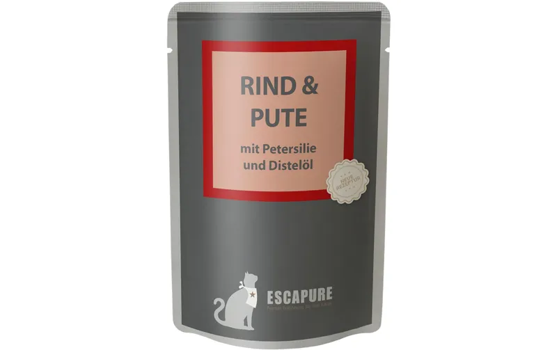 Escapure Nassfutter Pouch Rind & Pute, 100 g