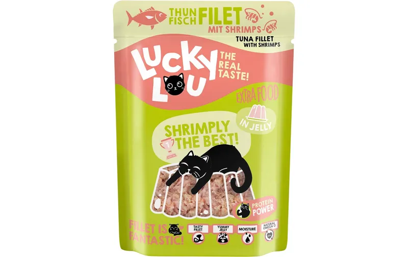Lucky Lou Extra Food Thunfisch & Shrimps in Gelée, 70 g