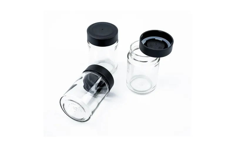 Silwy Feinkost-Magnetgläser-Set 0.192 l, Transparent/Schwarz