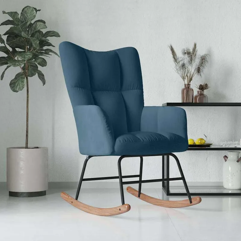 Schaukelstuhl blue Samt