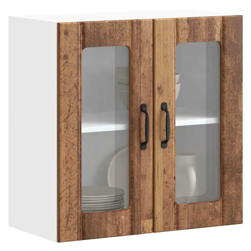 Küchen-Hängeschrank mit Glastür Lucca Altholz-Optik derivato del legno
