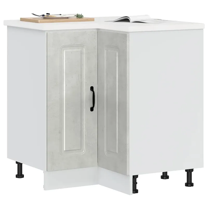 Küchen-Eckunterschrank Kalmar Betongrau derivato del legno