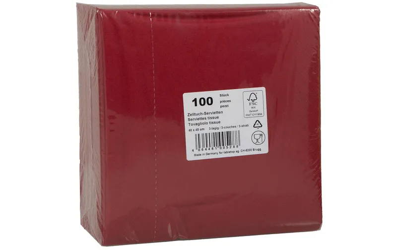 ELCO Papierservietten 40 cm x 40 cm, 100 pieces, Bordeaux