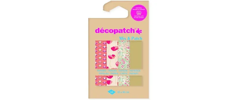 décopatch Bastelpapier 30 x 40 cm, 4 Blatt