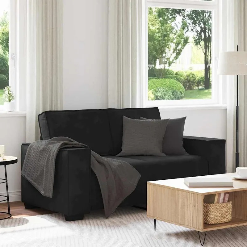 2-Sitzer-Sofa Schwarz 160x78x84 cm Samt