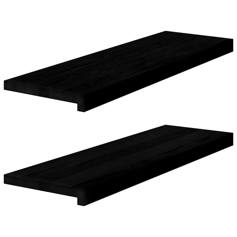 Fensterbänke 2 Stk. Braun-Schwarz 80x25x2 cm Massivholz Eiche