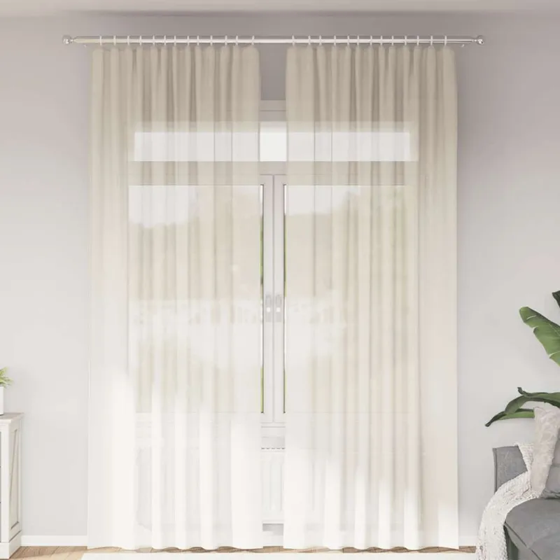 Voile Vorhänge mit Stangentaschen 2 Stk. Creme