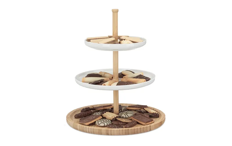 relaxdays Etagere bianco/Hellbraun