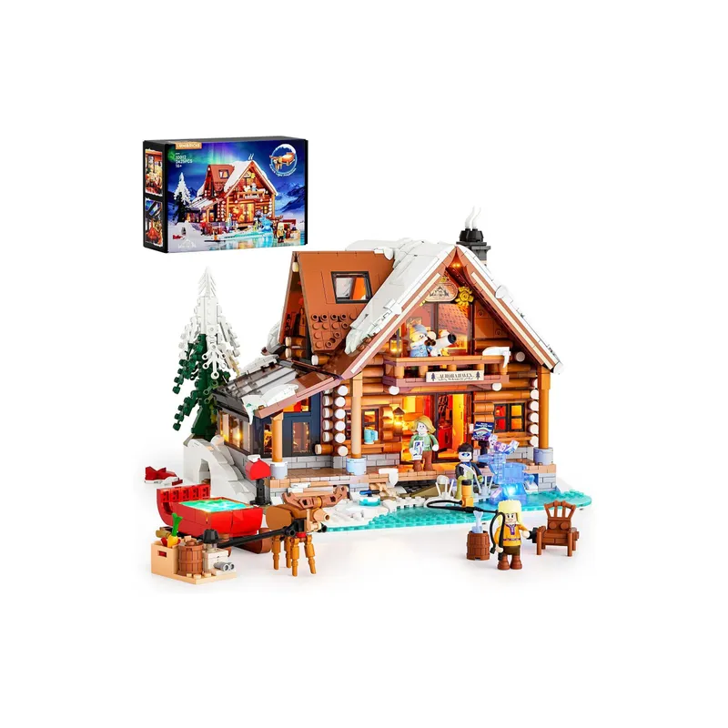 Lumibricks Aurora-Hütte Kunstfabricbausatz mit LED-Beleuchtung