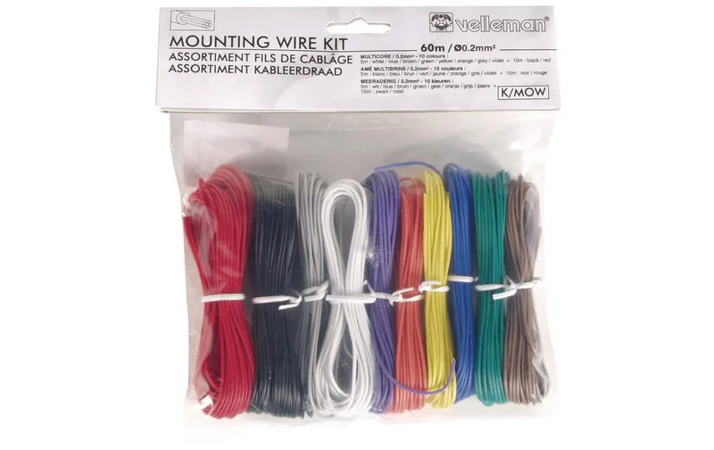 Velleman Kabel K/MOW Litze 0.2mm², 60m, 10 pezzi
