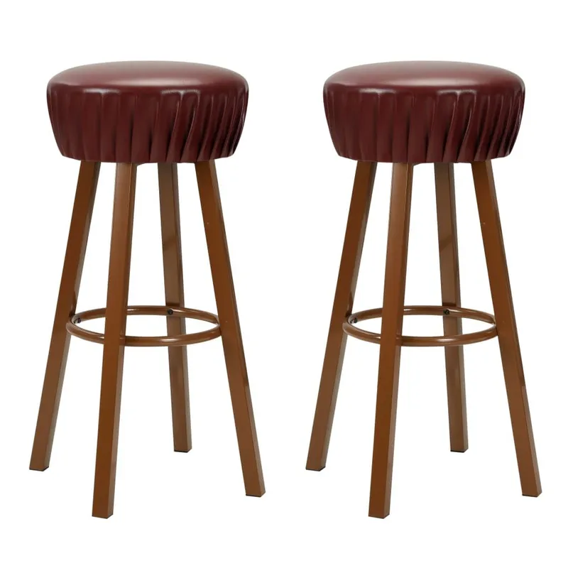 Barhocker 2 Stk. marrone Kunstleder