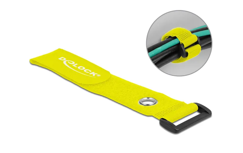 Delock Klettkabelbinder Gelb 280 mm x 38 mm 3 Stück