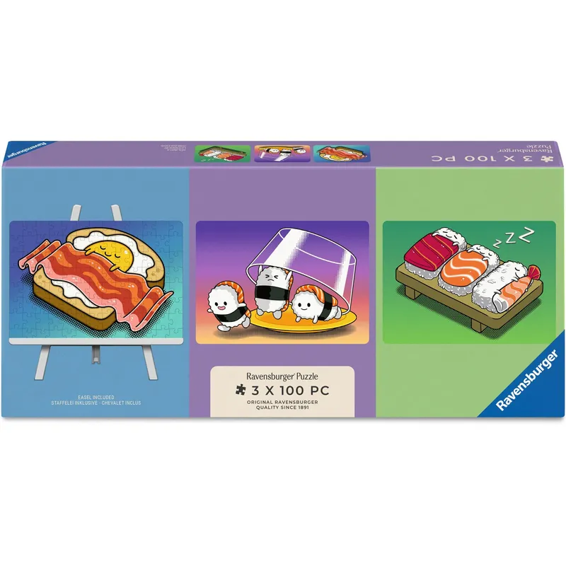 Ravensburger Puzzle Kawaii Breakfast, Lunch & Dinner 3 x 100