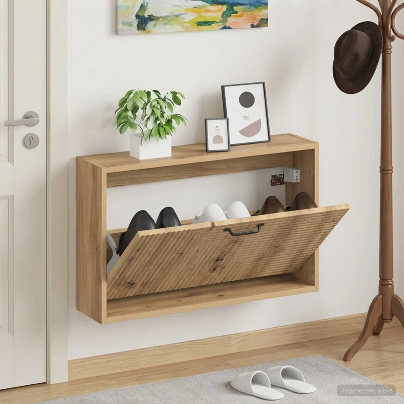 Wandmontierter Schuhschrank HAARLEM 71 x 17 x 43 cm