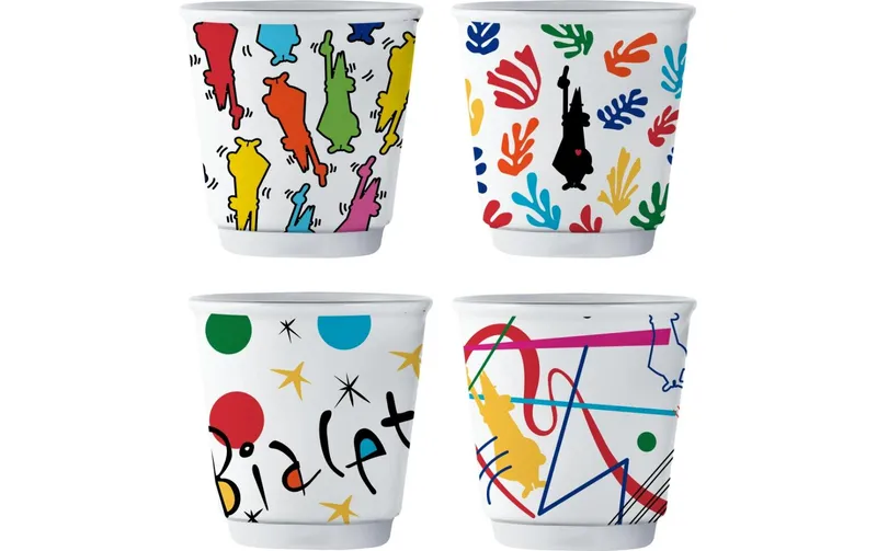 Bialetti Kaffeebecher Arte 80 ml, 4 pièces, multicolore