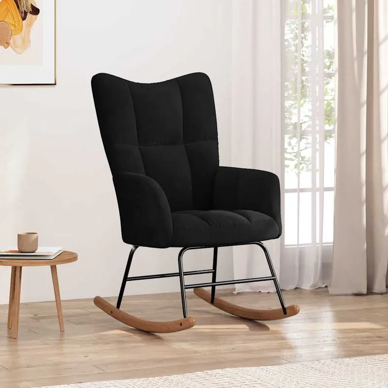 Schaukelstuhl black Samt