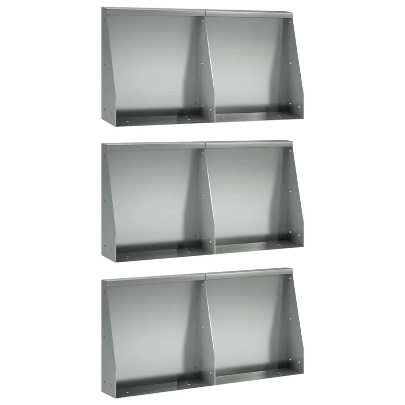 Stützmauer 6 Stk. 40 x 12 x 50 cm Verzinkter Stahl Silber