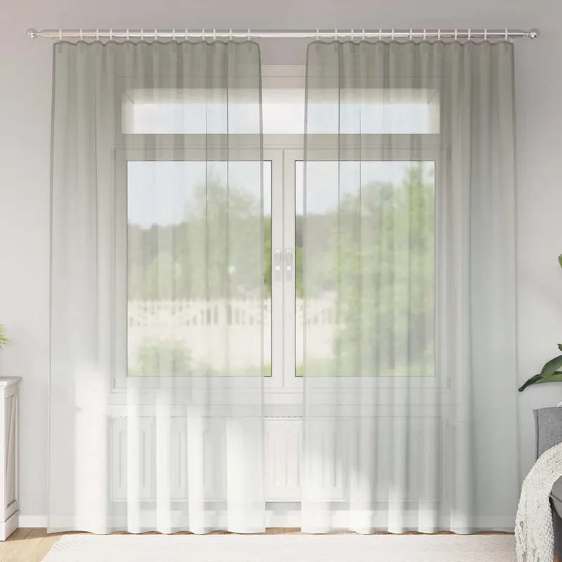 Voile Vorhänge con Stangentaschen 2 pz. grigio chiaro
