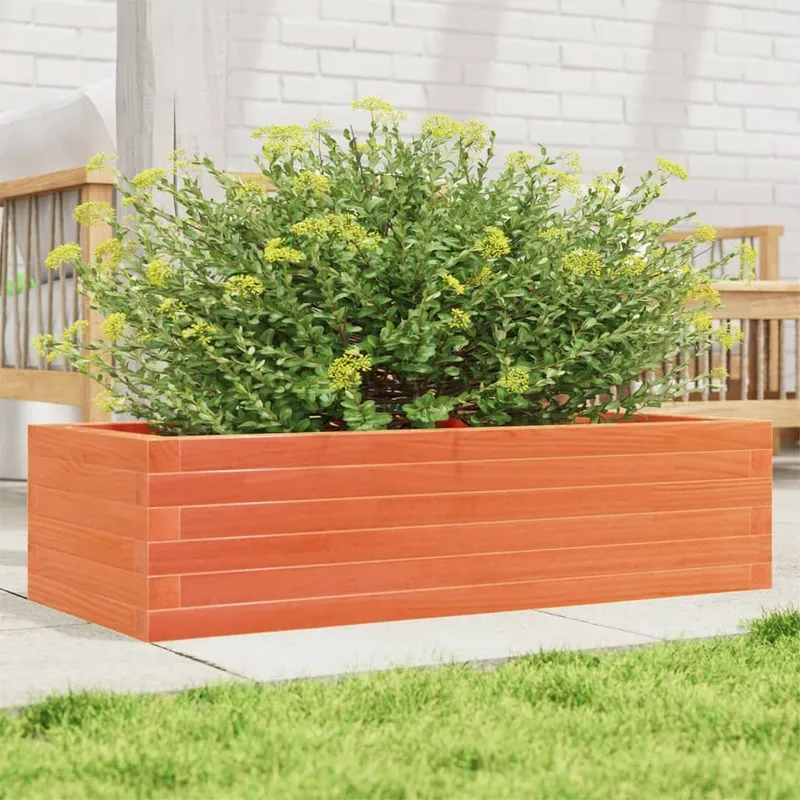 planter Wachsbraun 90x40x23 cm solid pine wood