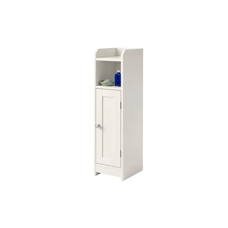 relaxdays Badschrank 18 x 80 cm, white/Silber