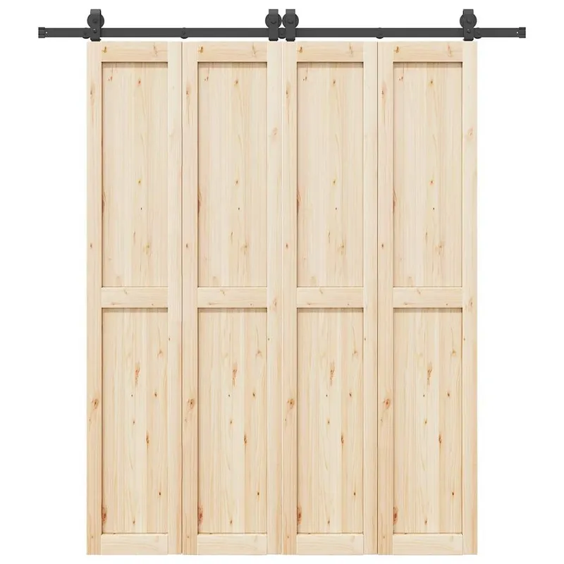 Schiebetürbeschlag-Set 200 cm Stahl Schwarz