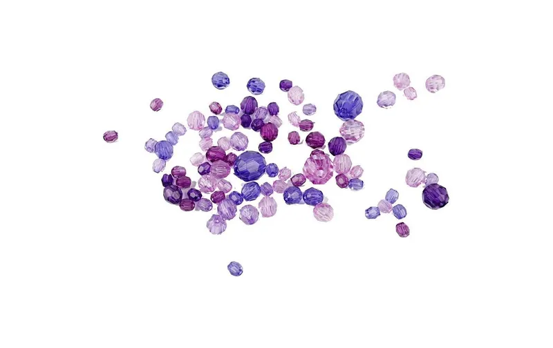 Creativ Company Facettenperlen 4-12 mm Violett, 170 pièces